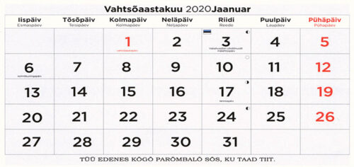 Telli saa tul&otilde;va aasta sainakallendrit