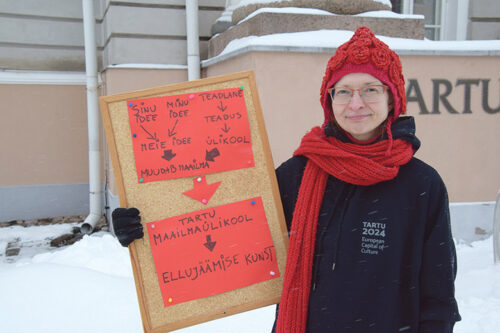 Euruupa kultuuripääliina Tarto maailmaülikuul ots Lõunõ-Eestist ütenlüüjit