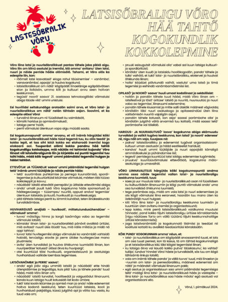 Latsisõbraligu Võro hää tahtõ kogokundlik kokkolepmine